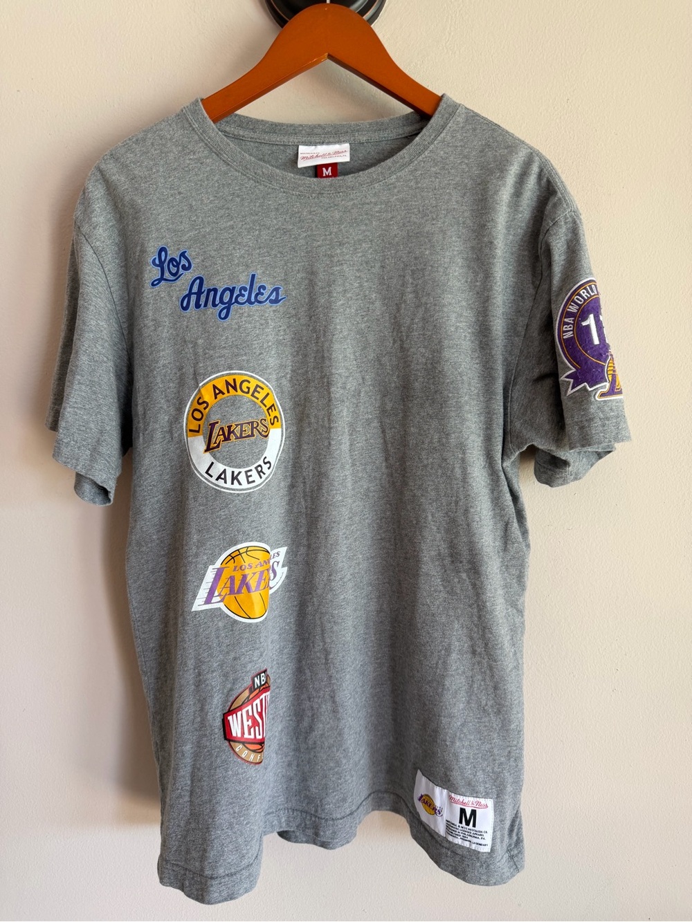 Mitchell & Ness Gray Crewneck Sweatshirt with Red Logo‎ Tag
